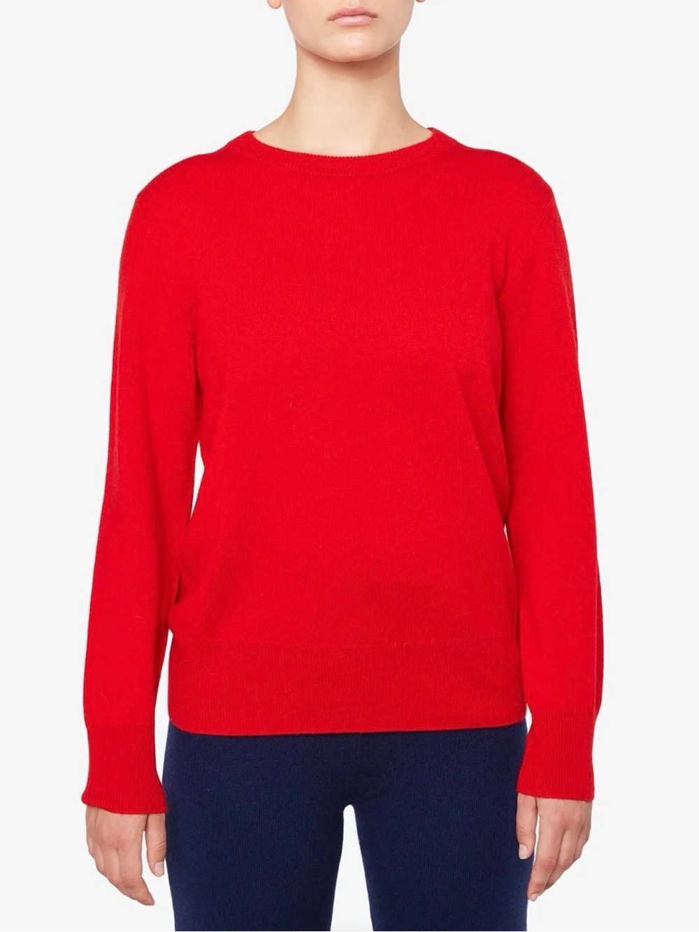 Halogen Cashmere Red Crewneck Sweater